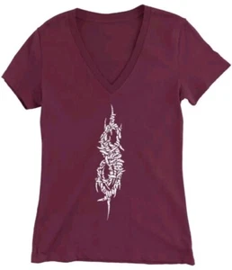 SLIPKNOT World Tour 2015 Junior Burgundy Top T-Shirt Size Large - Picture 1 of 5