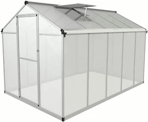 9m³/5,4m²-Gewächshaus Alu Treibhaus Frühbeet mit Fundament-302x190x195cm - Bild 1 von 11