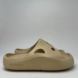 Off-White Women's Rubber Meteor Sliders Size 37 EU / 7 US Powder Beige - Picture 1 of 11