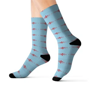 Chicago Flag Socks - Picture 1 of 5