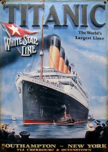 Titanic Vintage Framed Print advert Wall Art Décor Canvas ship (36" x 24") XL - Picture 1 of 6