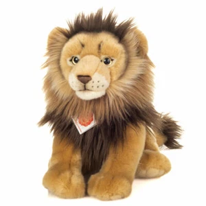 Teddy Hermann Löwe sitzend Kuscheltier Stofftier Plüschtier Braun Schwarz 30 cm - Bild 1 von 3