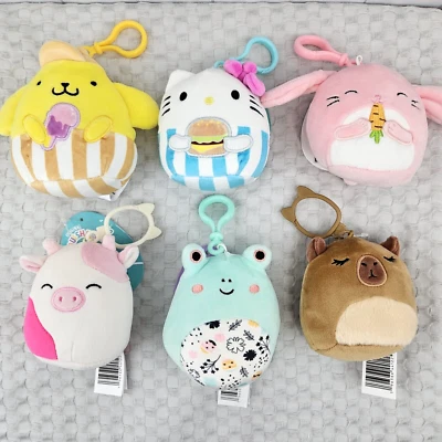 Squishmallow Clip-On Sanrio Pompompurin Hello Kitty Lijjian Fritz Caedyn Bop NEW - Image 1 of 4
