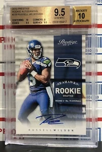 2012 Panini Prestige Russell Wilson Rookie, #238, Auto, Graded BGS GEM MINT 9.5 - Bild 1 von 5