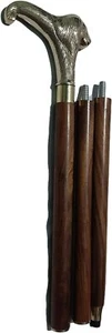 Antiker Löwenkopf Griff Gehstock Stock Holz Gehstock Messing Viktorianisch - Bild 1 von 6