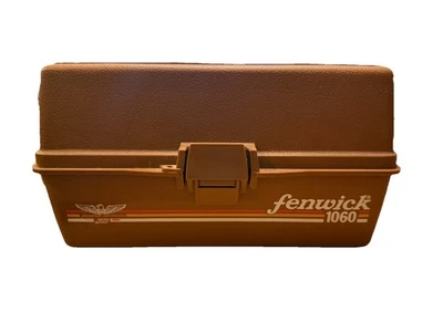 Caja de almacenamiento de aparejos de pesca plegable vintage marrón FENWICK Woodstream 1060 3 bandejas Foto 1 de 4