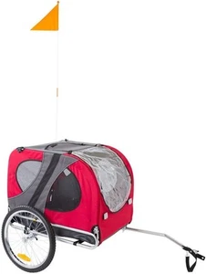 Lucky Dog Red Pull-Behind Dog Bicycle Trailer Pet Carrier - Picture 1 of 6