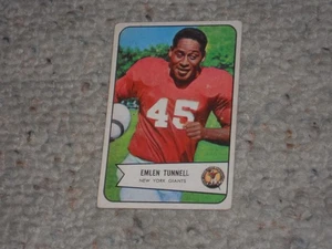 1954 Emlen Tunnell Bowman Football Card # NY Giants #102 - Tunnell Corrected!!! - Picture 1 of 2