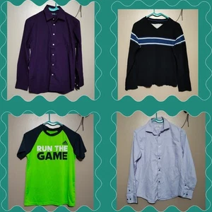 Lot Of 4 Boy's Dress Shirts & Tshirts *Size* 14 - Picture 1 of 5