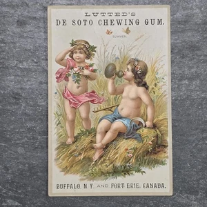 Lutted's De Soto Kaugummi Sommer geprägt viktorianische Sammelkarte Büffel, NY - Bild 1 von 2