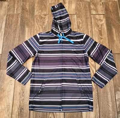Chaqueta con Capucha Oakley Ajuste Regular Cremallera Completa Rayas Negra Azul Bolsillos XL ¡Nílida! Foto 1 de 4