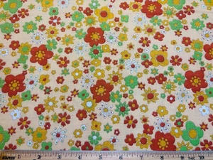 Vintage Cotton 1940s 50s CUTE Flower Power Daisies Feedsack Fabric 1/2 Sack - Picture 1 of 3