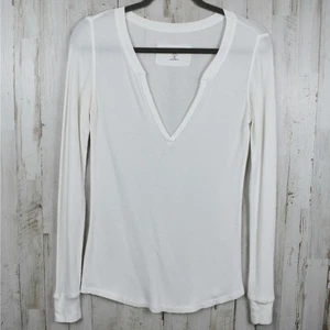 Y2K Vintage GAP Weiß Langarm Strick Shirt Oberteil Damen Medium Freizeit Kokette - Bild 1 von 7