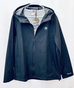 NWT Men’s Avalanche Rain Jacket Full Zip Weather Shield Hooded Black Men’s Large - Picture 1 of 7