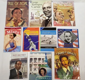 Kids Books About Black History Lot Of 10 Famous African Americans Homeschool Set - Picture 1 of 14