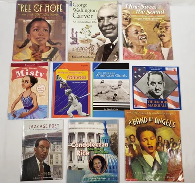 Kids Books About Black History Lot Of 10 Famous African Americans Homeschool Set - Image 1 of 4