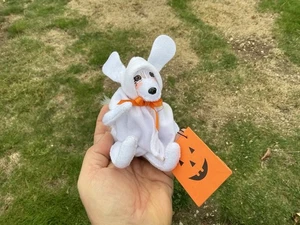 Annalee Halloween Ghost Pup Dog Vtg 2016 Trick or Treat Posable Plush Doll 6" - Picture 1 of 7