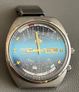 Vintage Automatic Mens Watch Orient Japan Y4672 Blue-3G 21 Jewels Working - Picture 1 of 8