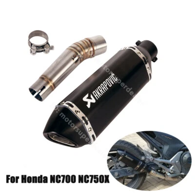 Deslizable para Honda NC700 NC750X Puntas de escape Silenciador trasero Sistema de tubos de enlace medio 370 mm Foto 1 de 4