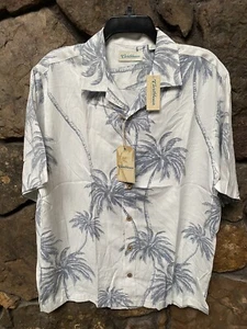 Camicia da campeggio hawaiana manica corta stampa palma caraibica M,L nuova con etichette $69 S15Wc352 - Foto 1 di 4