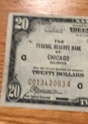 1929  $20, Chicago Illinois  Federal Reserve Bank,  XF, scarce - Image 1 of 4