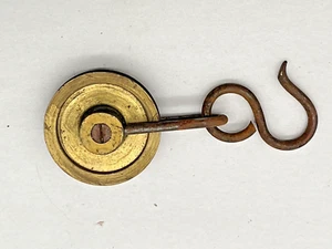 +Antica puleggia peso orologio inglese ottone massiccio diametro 1 1/2" boschetto 2 mm. - Foto 1 di 3