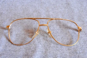 unbranded eyeglass frame front aviator pilot gold 5-1/2 across - Picture 1 of 2
