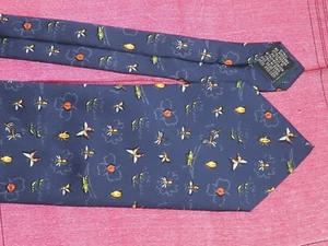 Beaufort Tie Rack Butterflies Print Silk Necktie L 58 Inch W 3.8 Designer - Picture 1 of 12