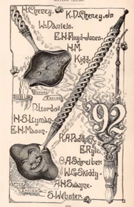 1889 Yale Banner Original Seite Yale Essen Clubs Abschnitt Illustration - Bild 1 von 2