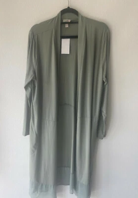 LOGO by Lori Goldstein Women's  Rayon 230 Regular Duster in Spanish Moss size XL - Image 1 of 4