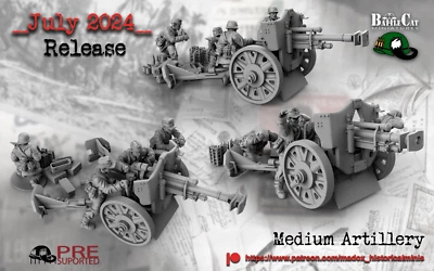 JOIN OR DIE 28mm WW2 Luftwaffe Field Division Medium Artillery - German Bolt Action Compatib