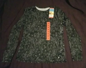 Hang Ten Ladies' Black Floral Long Sleeve Sun Tee UPF 50+ Quick Dry Medium NWT - Picture 1 of 3