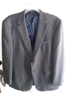 Size 46L Roundtree & Yorke Mens Sport Tweed Coat Wool Sports Coat Blazer Checks - Picture 1 of 10