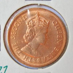 MAURITIUS: large 1969 bronze 5 Cents; attractive red UNC, orig mint luster (M2) - Picture 1 of 2