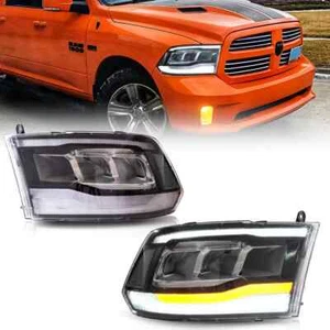 2009-2018 Dodge Ram 4th Gen LED Reflection Bowl HeadLights - Picture 1 of 10