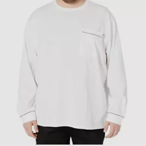 $74 Publish Men's White Crew-Neck Elward Long-Sleeve Big & Tall Knit T-Shirt 5XL - Picture 1 of 3