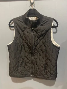 Devon & Jones Women's Vest Black Breast Cancer Full Zip Quilted Size LG - Picture 1 of 5