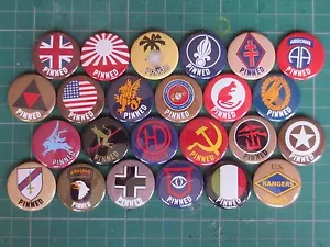 Bolt Action Pinned Marker Token Set US Airborne British Germany USA Soviet - Picture 1 of 56