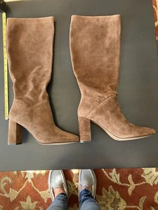 NEW Banana Republic Chestnut Suede Tall Shaft Boots Sz10 - Picture 1 of 9