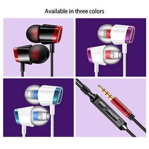 Ohrhörer In Ear Kopfhörer mit Mikrofon 3,5 mm kabelgebunden Ohrhörer für iOS und Android - Bild 1 von 22
