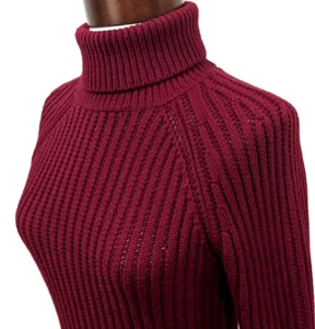 DEREK LAM Women's Designer Turtleneck Sweater Wool Blend Burgundy Fits M/L EUC!* - Picture 1 of 8
