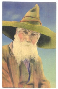 102 YEAR OLD MAN - Rare ca1940 LINEN Postcard 3 Times Marriage Poem! - Picture 1 of 2