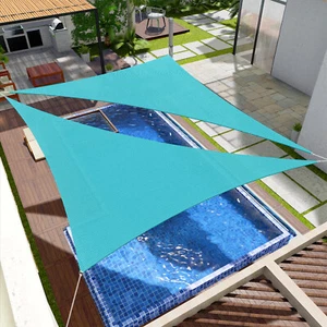 Customize Lake Blue Right Triangle Outdoor Sun Shade Sail Breathable 90%UV Block - Picture 1 of 11