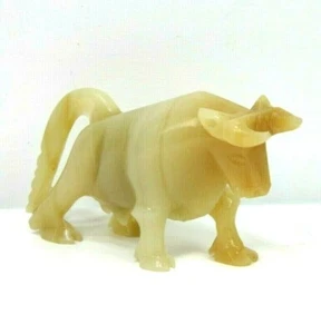 NATÜRLICHER ONYX HANDGESCHNITZTER STIER - Bild 1 von 9