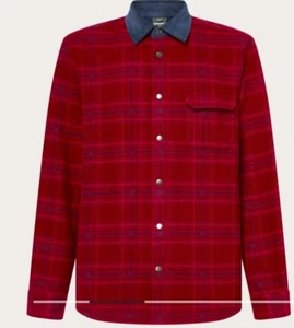 NWT OAKLEY Mens Bear Cozy Flannel 2.0, Size: XS, Iron Check Red - Picture 1 of 11