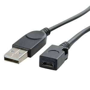 1 Ft USB 2.0 High Speed Type A Male to Micro B 5-pin Female Adapter Micro Cable - Picture 1 of 4