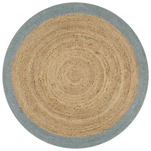 Handmade Rug Jute with Olive Green Border 120 V0R1 - Picture 1 of 6