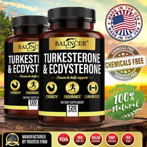 Turkesterone 1200mg Ultra High Strength Supports Energy, Performance, 120 Caps - Picture 1 of 7