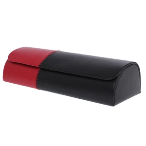 Brillen Etui Leder Katja aus echtem Nappaleder Schwarz Rot Victoria Collection - Bild 1 von 6