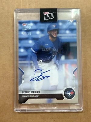 2021 Topps Now Road to Opening Day George Springer 76/99 Auto Autograph - Image 1 of 2